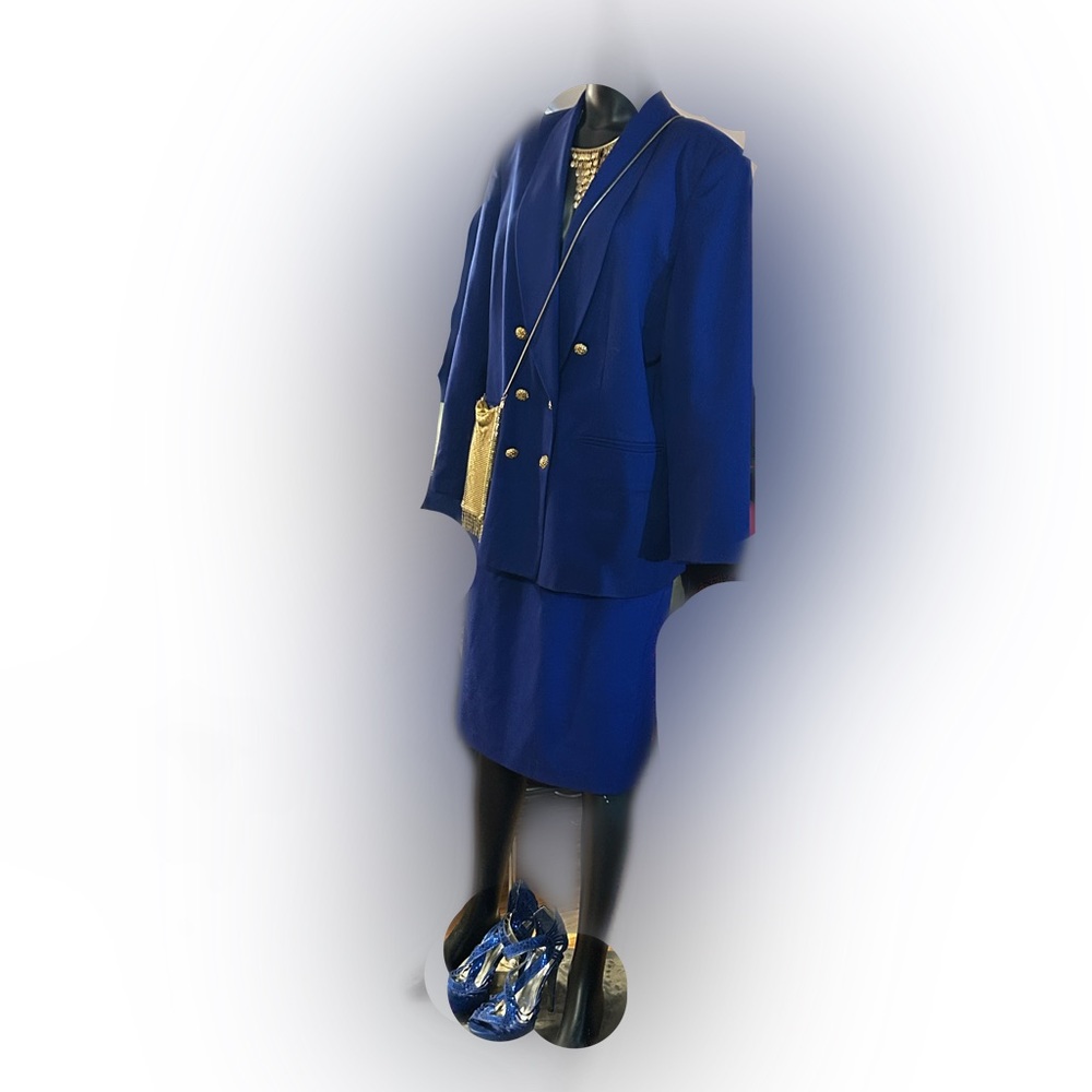 2pc Royal Blue skirt suit